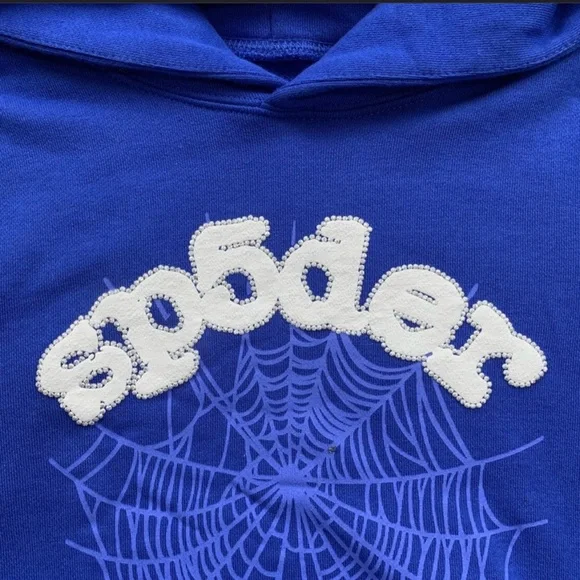 Blue Websuit Sp5der hoodie